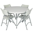 thumbnail image 1 of Hampden Furnishings Baldwin Collection 48" Blow Molded Plastic Round Folding Table with 4 Resin Folding Chairs, 1 of 9