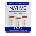 thumbnail image 1 of Native Whole Body Aluminum-Free Deodorant, Coconut & Vanilla, 2.3 oz., 3pk., 1 of 9
