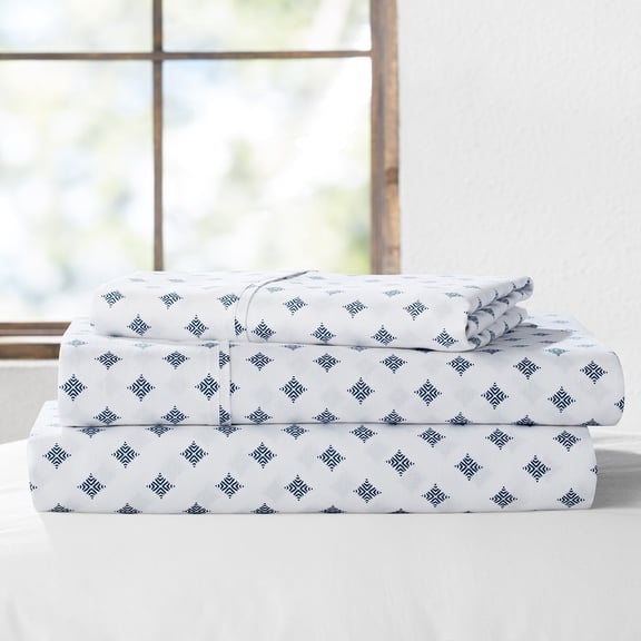 Member's Mark 300-Thread-Count 100% Organic Cotton Printed Sheet Set, Assorted Sizes