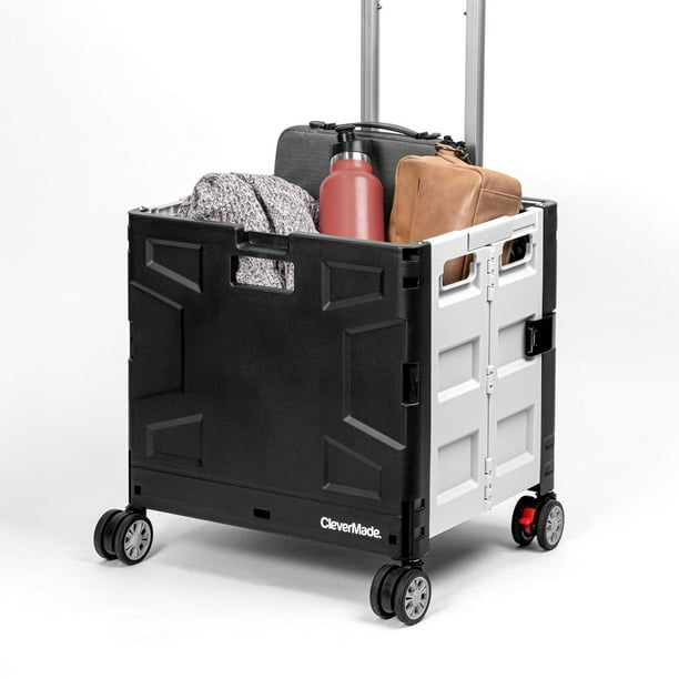 CleverMade Collapsible Wheeled Crate with Lid - 35L and 75lb