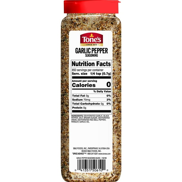 Tone's Garlic Pepper Seasoning Blend, 21