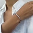 thumbnail image 7 of Italian Diamond Cut Hinged Snake Bangle in Sterling Silver, 7 of 7
