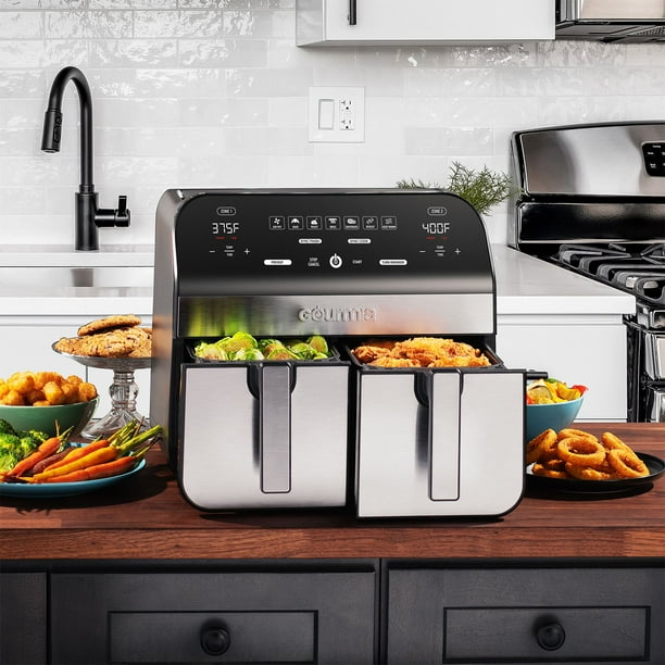 Gourmia 10-Quart Dual Basket Digital Air Fryer with Sync Finish