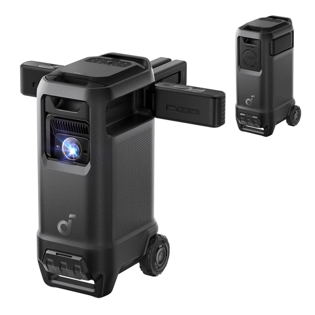 Soundcore Nebula X1 Pro Mobile Theater Station w/ 3,500 ANSI LM 4K Triple Laser Projection, Liquid Cooling, Detachable Speakers, Dolby Atmos 7.1.4 Spatial Surround Sound, Telescopic Handle, 2 Mics