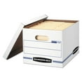 thumbnail image 1 of Bankers Box Storage Box with Lift-off Lid, White/Blue Letter/Legal, 12/Carton, 1 of 7