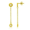 thumbnail image 3 of Diamond Cut Bezel Dangle Earrings in 14K Gold, 3 of 4