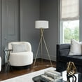 thumbnail image 6 of LAMPz® 58in Tripod Floor Lamp with White Linen Shade, Black or Brass, 6 of 6