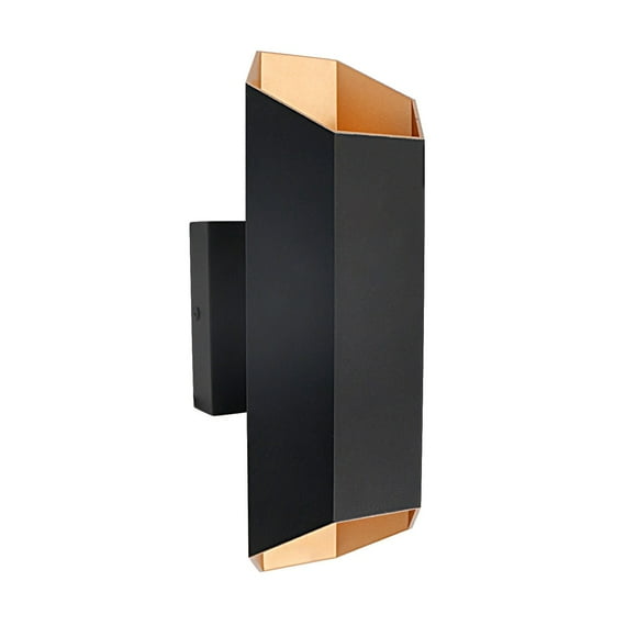 Cedar Hill 13-inch Hexagon Black Integrated LED Outdoor Wall Sconce