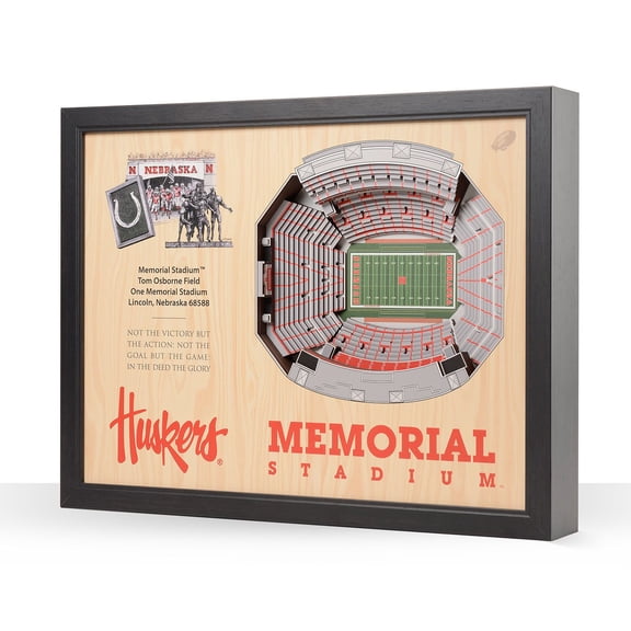 YouTheFan Nebraska Cornhuskers 25-Layer Football Stadium View 3D Wall Art
