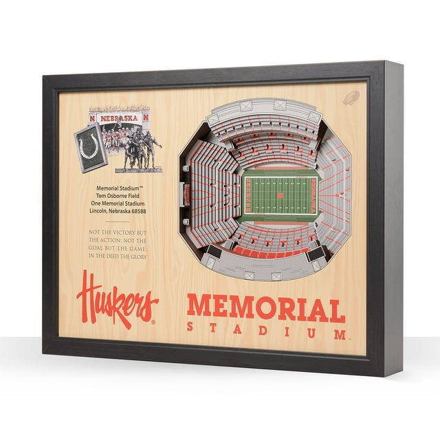 YouTheFan Nebraska Cornhuskers 25-Layer Football Stadium View 3D Wall Art