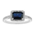 thumbnail image 1 of Emerald Cut Gemstone & 0.23 Halo Diamond Ring in 14K Gold, 1 of 4