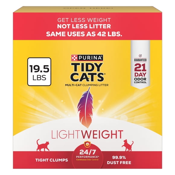 Purina Tidy Cats Multi-Cat Light Weight Clumping Cat Litter, 19.5 lbs.