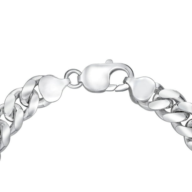 Men's Cuban Chain Bracelet in Sterling Silver, 9