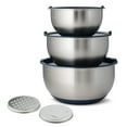 thumbnail image 2 of Tramontina 8-Piece Stainless Steel Mixing Bowl and Grater Set with Lids, 2 of 17