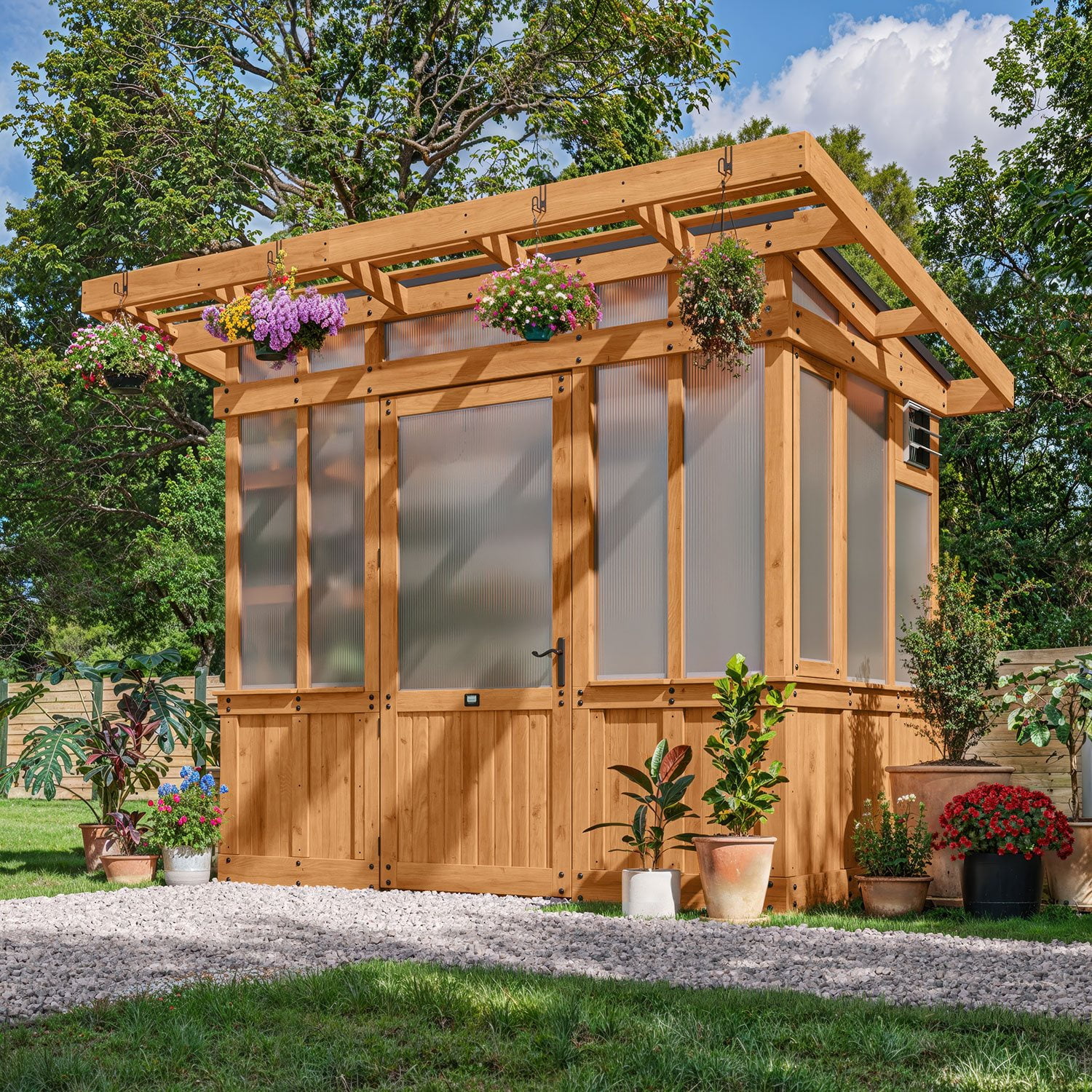 Backyard Discovery 9' x 6' Modern Cedar Greenhouse - Samsclub.com