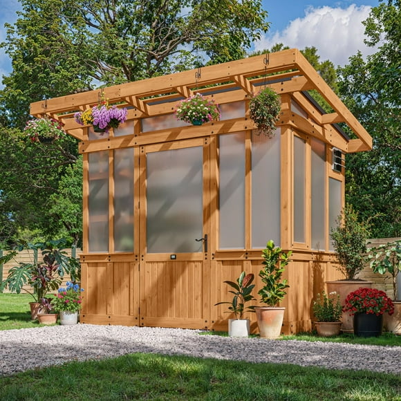 Backyard Discovery 9' x 6' Modern Cedar Greenhouse