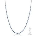 thumbnail image 3 of Round Cut Lab Created Gemstone Tennis Necklace in Sterling Silver, 3 of 5