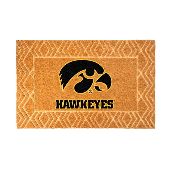 Logo Brands Iowa Hawkeyes Coir Outdoor Mat