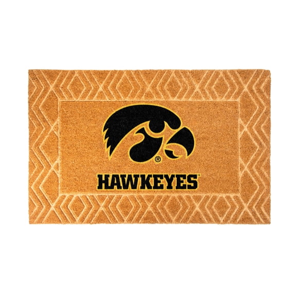 Logo Brands Iowa Hawkeyes Coir Outdoor Mat
