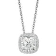 thumbnail image 1 of 1.60 CT. T.W. Cushion Cut Halo Diamond Pendant Necklace in 18K Gold, 1 of 4