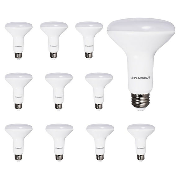 SYLVANIA TruWave BR30 LED Light Bulb, 65W = 7W, Dimmable, Medium Base, 650 Lumens, Frosted, 2700K, Soft White - 12 Pack