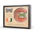 thumbnail image 1 of YouTheFan Miami Hurricanes 25-Layer Football Stadium View 3D Wall Art, 1 of 5
