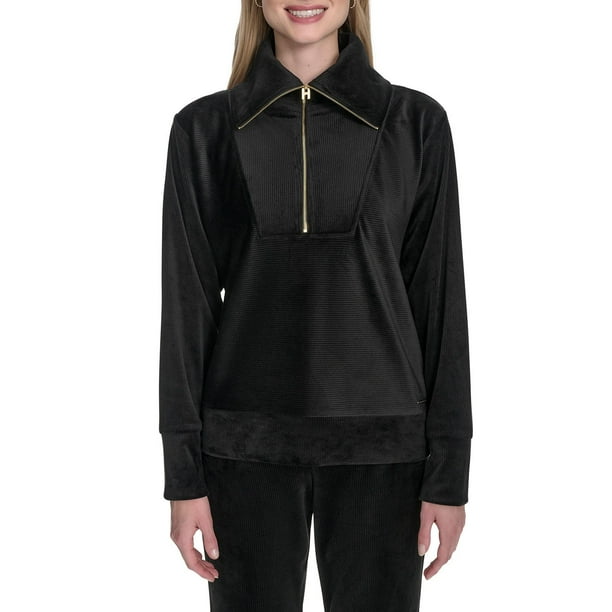Halston Women's Velour Quarter-Zip Pullover - Samsclub.com