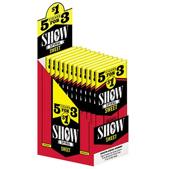 Show Spiral, Sweet Cigars, Pre-Priced 5 cigars for $1.00, 15 pk.