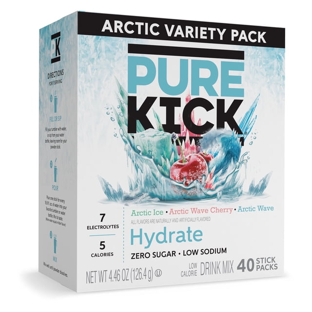 Pure Kick Arctic Powdered Drink Mix Variety Pack, 40 pk.