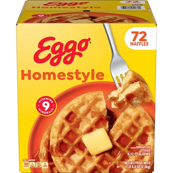 Eggo Homestyle Waffles, Frozen, 72 ct.