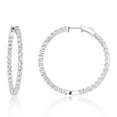 thumbnail image 3 of Lab Created Gemstone Huggie Hoop Earrings in Sterling Silver, 3 of 6