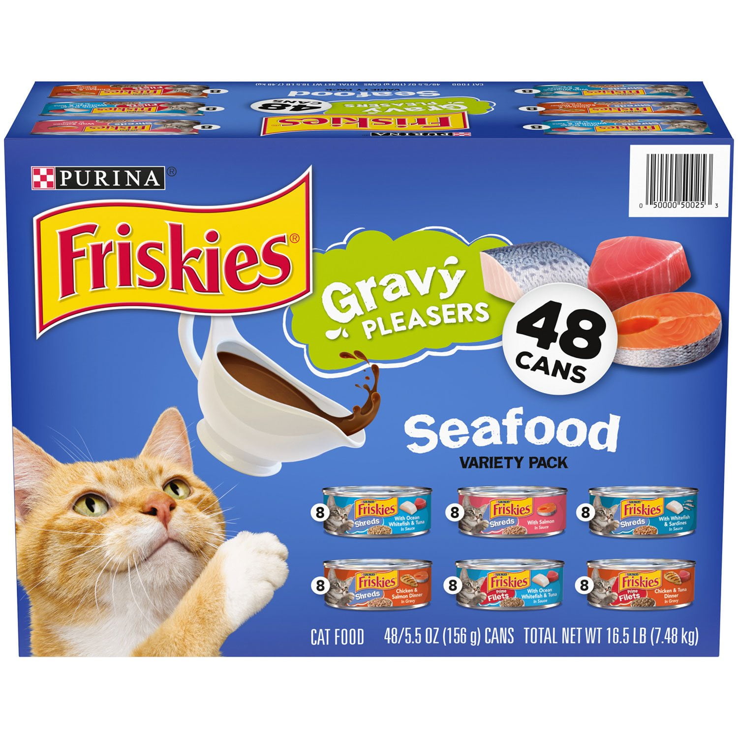 Purina Friskies Gravy Pleasers Wet Cat Food, Seafood or Poultry