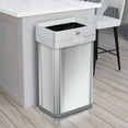 thumbnail image 5 of Clorox 13 Gallon Open Top Stainless Steel Trash Can with Anti-Microbial Odor Protection  Including GLAD 45ct 13 Gallon Bags, 5 of 8