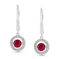 thumbnail image 5 of Round Cut Lab Created Gemstone Dancing Pendant & Earring Set in Sterling Silver, 5 of 8