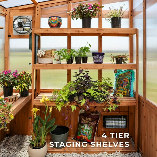 Backyard Discovery 11' x 7' Modern Cedar Greenhouse - DIY