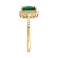 thumbnail image 3 of Lab Created Emerald Cut Gemstone & Diamond Ring in 14K Gold, 3 of 7