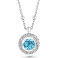 thumbnail image 3 of Round Cut Lab Created Gemstone Dancing Pendant & Earring Set in Sterling Silver, 3 of 8