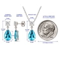 thumbnail image 6 of Round and Pear Cut Gemstone Pendant and Earring Set in Sterling Silver, 6 of 6