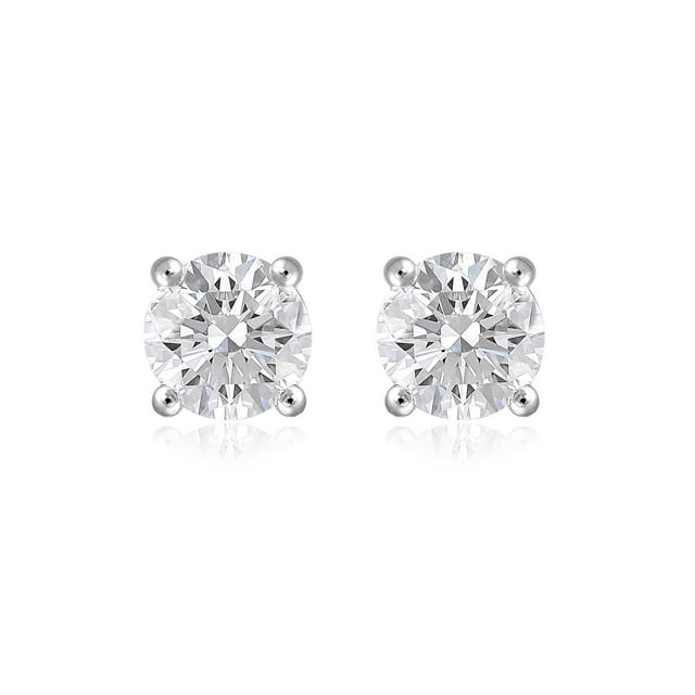 Lab Created Round Cut Diamond Stud Earrings