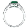 thumbnail image 3 of Emerald Cut Gemstone & 0.14 CT. T.W. Halo Diamond Ring in Sterling Silver, 3 of 5