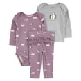 thumbnail image 1 of Carter's Girls 3-Piece Bodysuit Pant Set, 1 of 11
