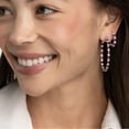thumbnail image 6 of Lab Created Gemstone Huggie Hoop Earrings in Sterling Silver, 6 of 6