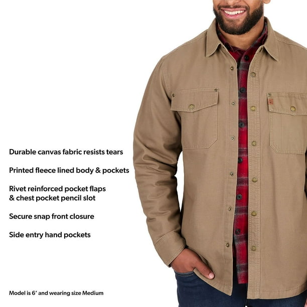 Coleman Men's Fleece Lined Canvas Shirt Jacket - Samsclub.com