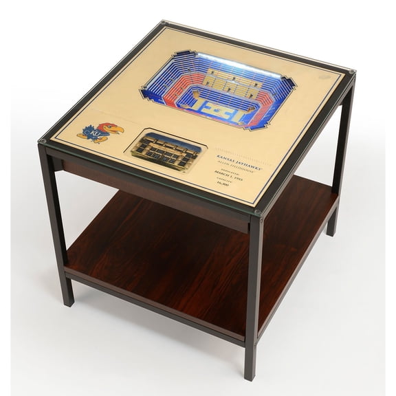 YouTheFan Kansas Jayhawks Lighted Stadium End Table