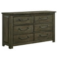 thumbnail image 1 of Memphis 6-Drawer Rubberwood Dresser with Metal Pulls, Antique Grey, 1 of 5