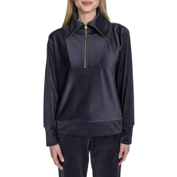 Halston Women's Velour Quarter-Zip Pullover - Samsclub.com