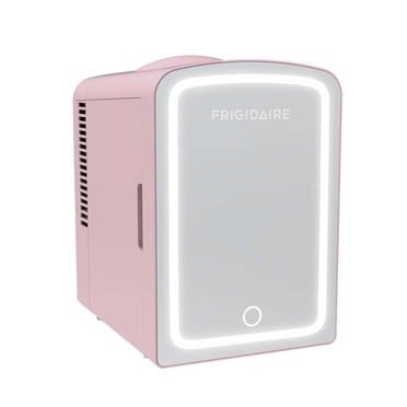 Frigidaire Skincare Cooler with Lighted Mirror Make-Up Door, Pink