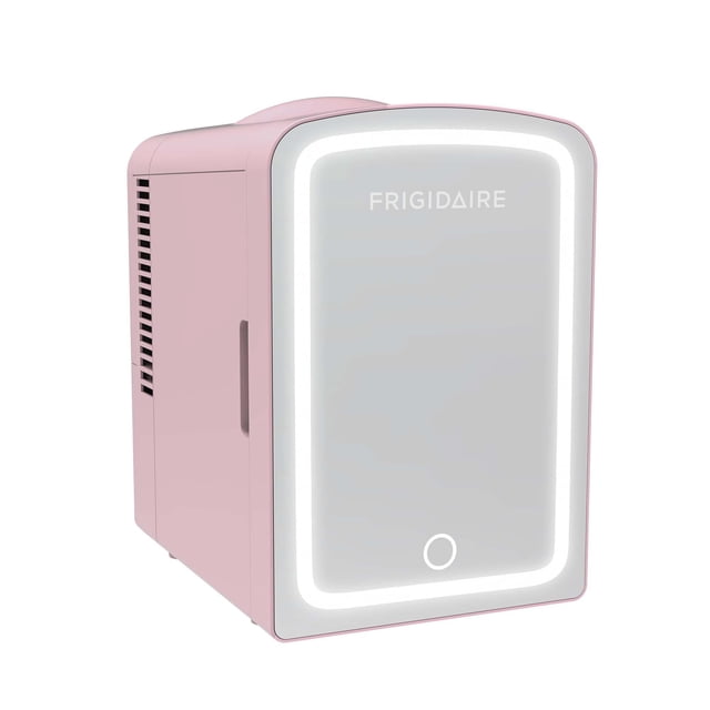 Frigidaire Skincare Cooler with Lighted Mirror Make-Up Door, Pink