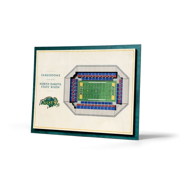 YouTheFan North Dakota State Bison 17"x13" 3D 5 Layer Stadium View Wall Art
