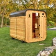 thumbnail image 1 of Backyard Discovery 4-6 Person Cedar Outdoor Cube Sauna with Electric Heater & Glass Door, 1 of 13